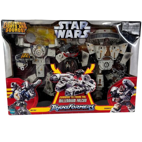 Star Wars Transformers: Millennium Falcon Han Solo & Chewbacca 2006 Damaged! - Picture 1 of 7